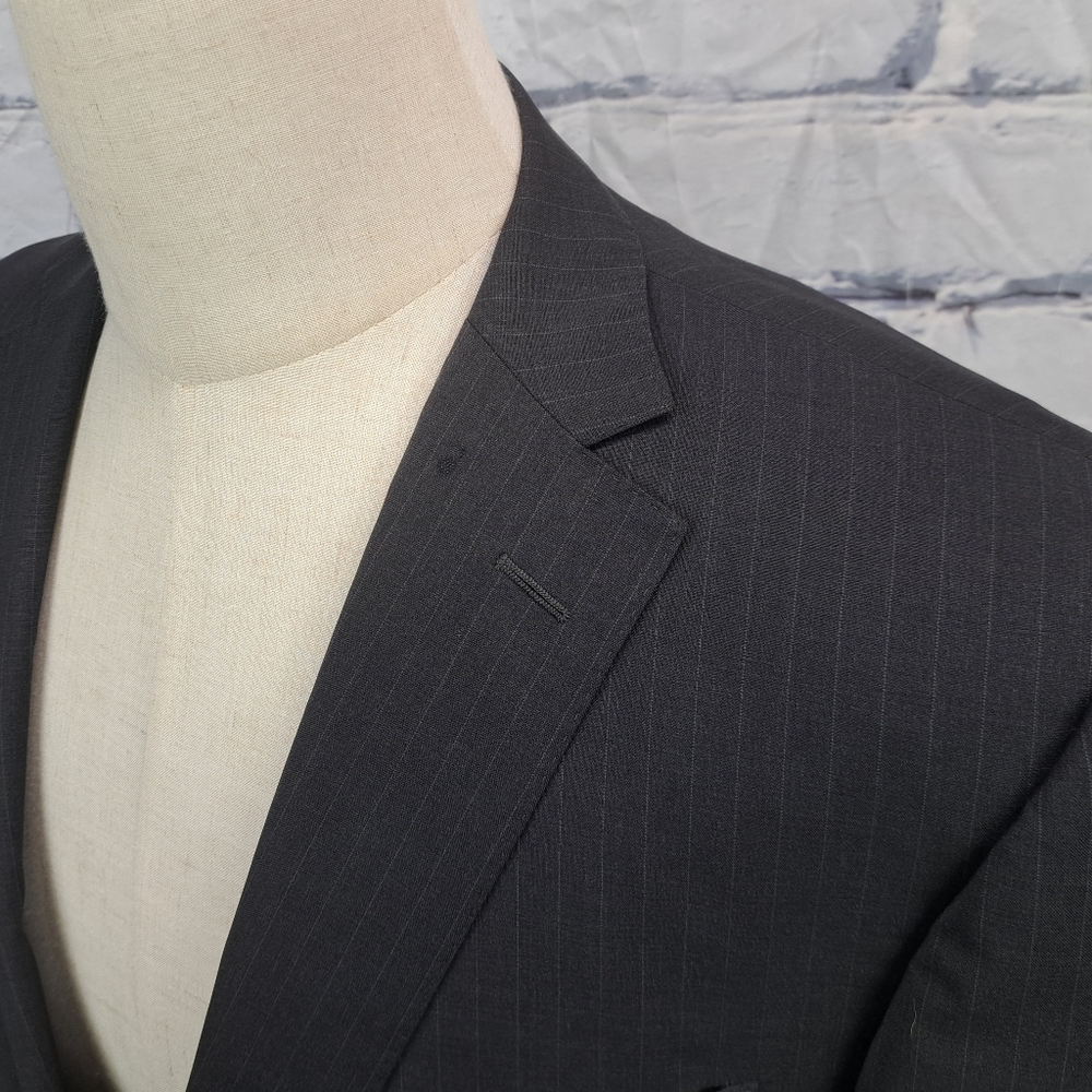 Z Zegna Men's Blazer Sport Coat Jacket City Gray Striped 100% Wool 40R - Picture 16 of 16